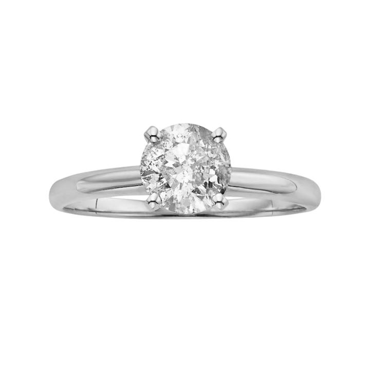 Round-cut Diamond Solitaire Engagement Ring In 14k White Gold (3/4 Ct. T.w.), Women's, Size: 6