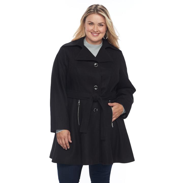 Plus Size Apt. 9&reg; Wool Blend Peplum Jacket, Women's, Size: 1xl, Black