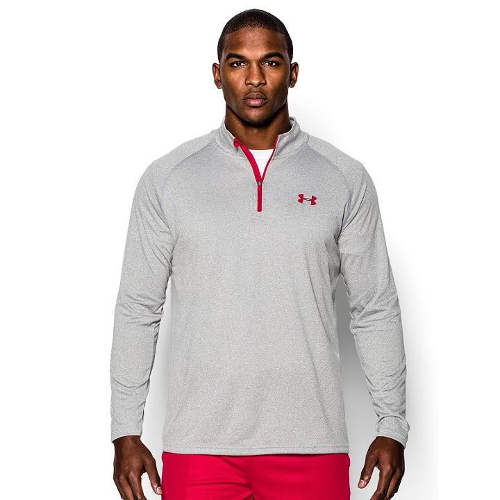 Men's Under Armour Tech Quarter-zip Pullover Top, Size: Medium, Dark Grey