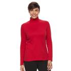 Women's Croft & Barrow&reg; Long Sleeve Turtleneck Top, Size: Xs, Med Red