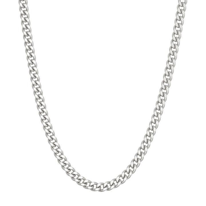Sterling Silver Curb Chain Necklace - 16 In, Women's, Size: 16, Grey