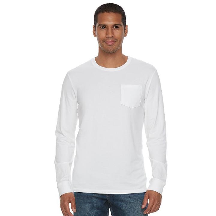 Men's Sonoma Goods For Life&trade; Flexwear Pocket Tee, Size: Xl, White