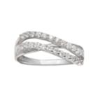 Primrose Sterling Silver Cubic Zirconia Wave Ring, Women's, Size: 8, White