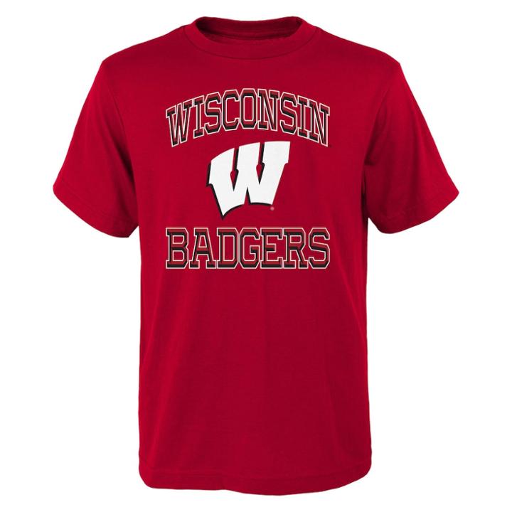 Boys 8-20 Wisconsin Badgers Gridiron Hero Tee, Size: S 8, Red