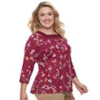 Plus Size Croft & Barrow&reg; Crochet Top, Women's, Size: 2xl, Dark Pink