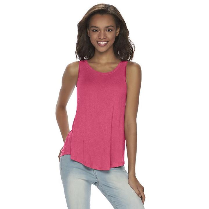 Juniors' Mudd&reg; Racerback Tank Top, Girl's, Size: Xl, Med Pink