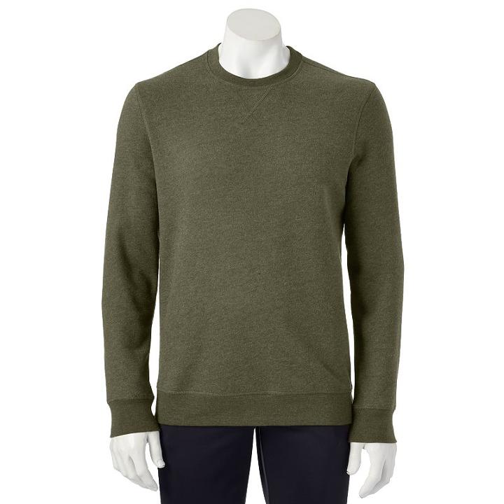 Men's Tek Gear&reg; Fleece Crew Sweatshirt, Size: Small, Dark Brown