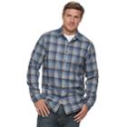 Big & Tall Apt. 9&reg; Modern-fit Plaid Brushed Flannel Button-down Shirt, Men's, Size: 3xl Tall, Blue (navy)