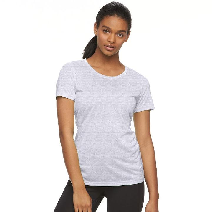 Women's Tek Gear&reg; Performance Base Layer Tee, Size: Large, Light Grey
