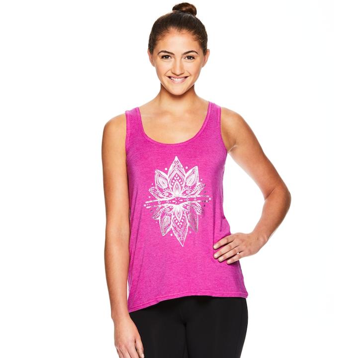 Women's Gaiam Harmony Graphic-print Yoga Tank, Size: Xs, Green