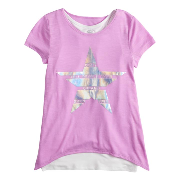 Girls 7-16 So&reg; Double-layered Tulip Hem Tee, Size: 7-8, Oxford