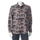 Men's Woolrich Tiadaghton Print Button-down Shirt, Size: Large, Dark Grey