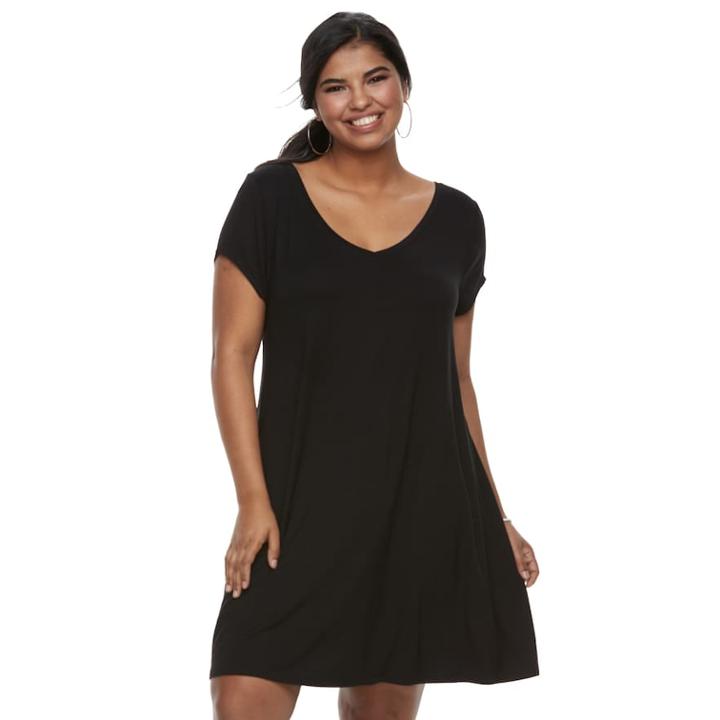 Juniors' Plus Size So&reg; Cross-back Swing Dress, Teens, Size: 1xl, Black