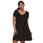 Juniors' Plus Size So&reg; Cross-back Swing Dress, Teens, Size: 1xl, Black