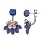 Simply Vera Vera Wang Purple Nickel Free Flower Fan Front Back Earrings, Women's, Blue Other