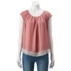 Women's Lc Lauren Conrad Pleated Top, Size: Small, Med Pink