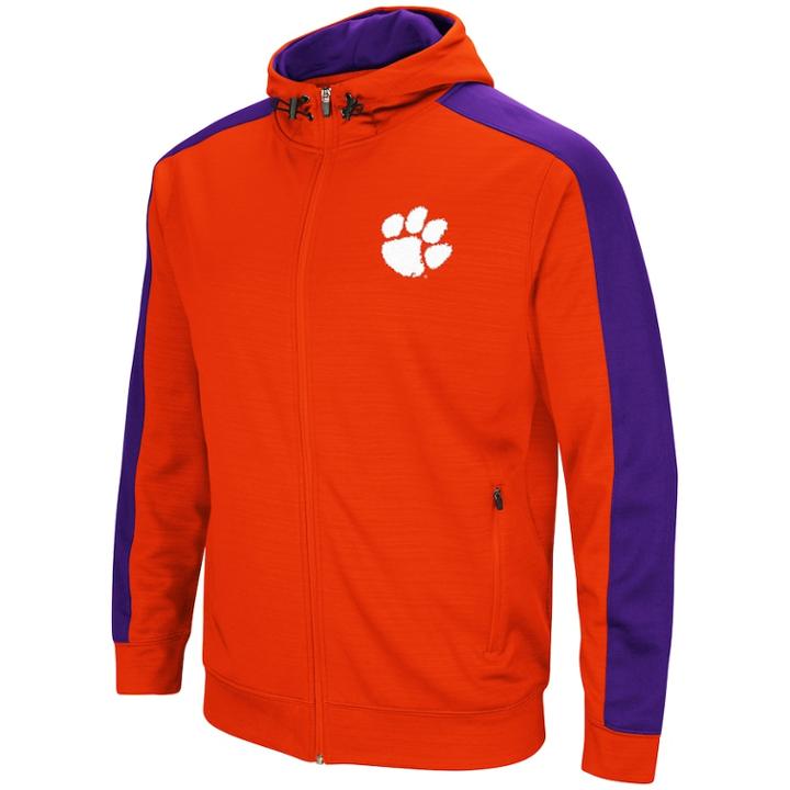 Men's Clemson Tigers Setter Full-zip Hoodie, Size: Xl, Drk Orange