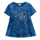 Girls 7-16 & Plus Size Mudd&reg; Foil Print Velvet Swing Tee, Size: 16, Med Blue