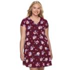 Juniors' Plus Size So&reg; Henley Swing Dress, Girl's, Size: 3xl, Dark Pink