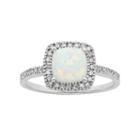 Lab-created Opal & 1/5 Carat T.w. Diamond 10k White Gold Halo Ring, Women's, Size: 7