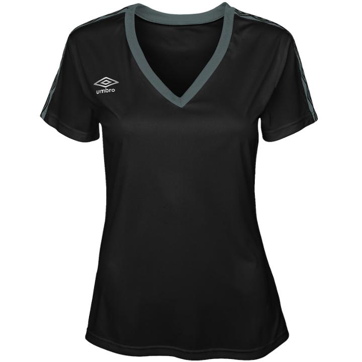 Women's Umbro Running Diamond V-neck Tee, Size: Large, Black