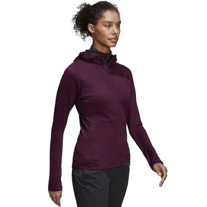 Women's Adidas Outdoor Tracerocker Hooded Fleece Jacket, Size: Xl, Red