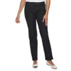 Women's Croft & Barrow&reg; Classic Tummy Control Straight-leg Jeans, Size: 6, Dark Blue