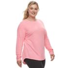Plus Size Tek Gear&reg; Long Sleeve Tee, Women's, Size: 3xl, Med Pink