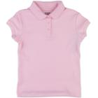 Girls 4-16 & Plus Chaps School Uniform Picot Polo Shirt, Girl's, Size: 12-14, Light Pink