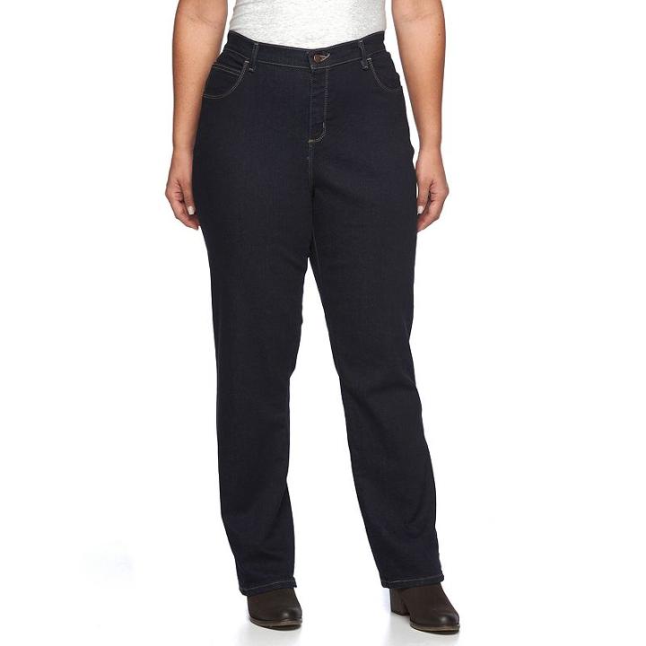 Plus Size Lee Relaxed Fit Straight-leg Jeans, Women's, Size: 22 - Regular, Dark Blue