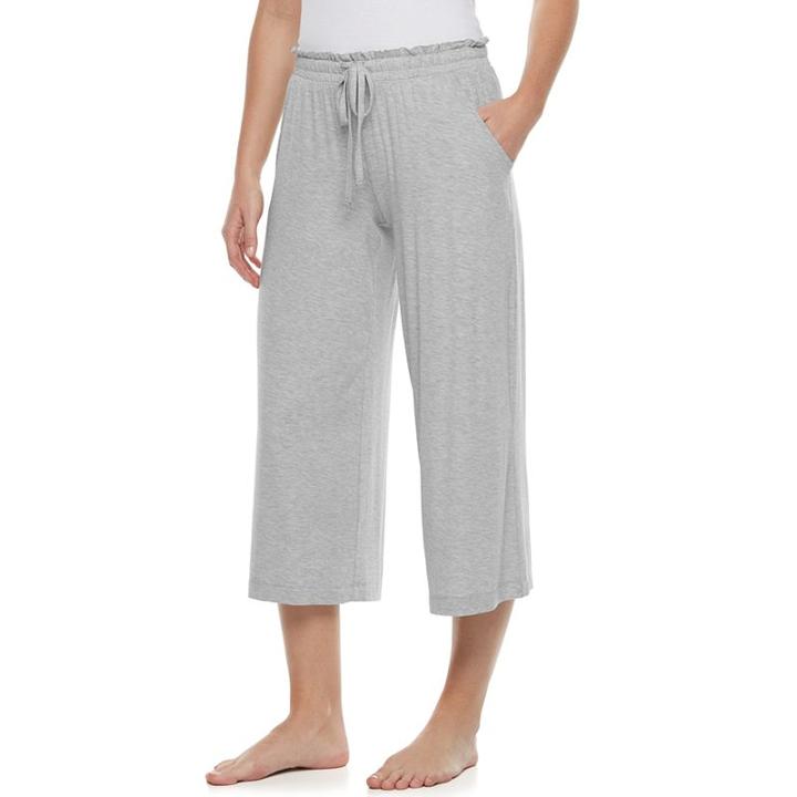 Women's Sonoma Goods For Life&trade; Wide Leg Lounge Capris, Size: Xs, Med Grey