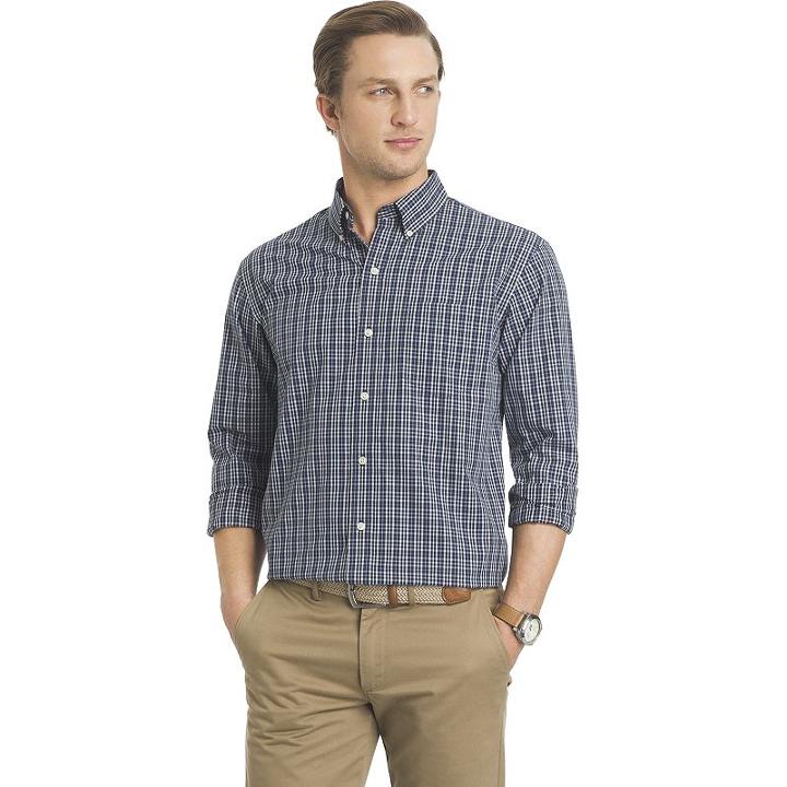 Men's Arrow Hamilton Classic-fit Plaid Poplin Button-down Shirt, Size: Small, Blue Other