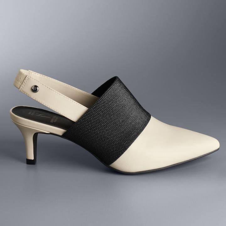 Simply Vera Vera Wang Cockatoo Women's Slingback Mules, Size: Medium (7.5), White