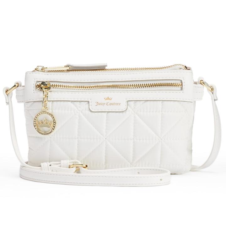 Juicy Couture Crown Jewel Quilted Crossbody Bag, Women's, White