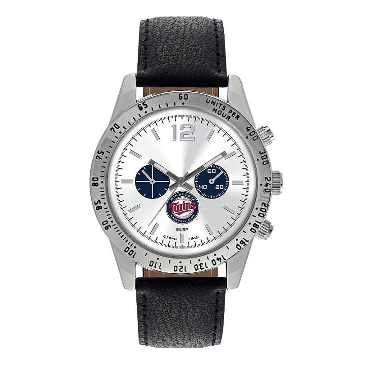 Men's Game Time Minnesota Twins Letterman Watch, Black