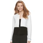 Women's Elle&trade; Colorblock Ribbed Cardigan, Size: Medium, Black