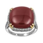 Lavish By Tjm 14k Gold Over Silver And Sterling Silver Agate Ring - Made With Swarovski Marcasite, Women's, Size: 8, Red