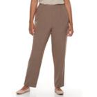 Plus Size Croft & Barrow&reg; Polished Pull-on Pants, Women's, Size: 22w Short, Med Brown
