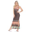 Women's White Mark Printed Side Slit Maxi Dress, Size: Small, Brown