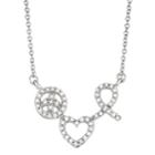 Sterling Silver 1/4 Carat T.w. Diamond Love Peace & Hope Pendant Necklace, Women's, White
