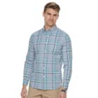 Men's Sonoma Goods For Life&trade; Slim-fit Poplin Stretch Button-down Shirt, Size: Xl, Med Blue