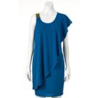 Women's Double Click Ruffle Sheath Dress, Size: Small, Turquoise/blue (turq/aqua)