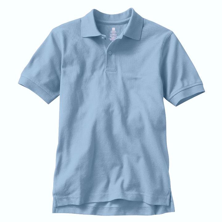 Boys 8-20 Husky Chaps Solid Pique School Uniform Polo, Boy's, Size: M Husky, Blue Other