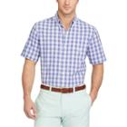Men's Chaps Classic-fit Plaid Poplin Easy-care Button-down Shirt, Size: Xl, Purple