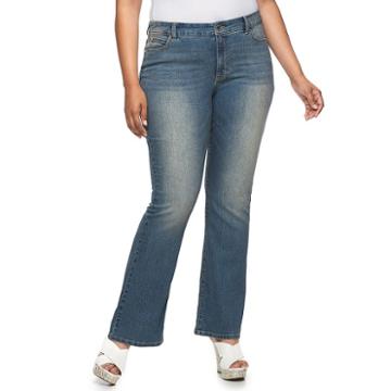 Plus Size Jennifer Lopez Bootcut Jeans, Women's, Size: 18w T/l, Dark Blue