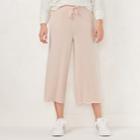 Women's Lc Lauren Conrad Weekend Cropped Wide-leg French Terry Pants, Size: Xxl, Light Pink