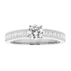 14k Gold Channel Set 1 Carat T.w. Igl Certified Diamond Engagement Ring, Women's, Size: 8.50, White