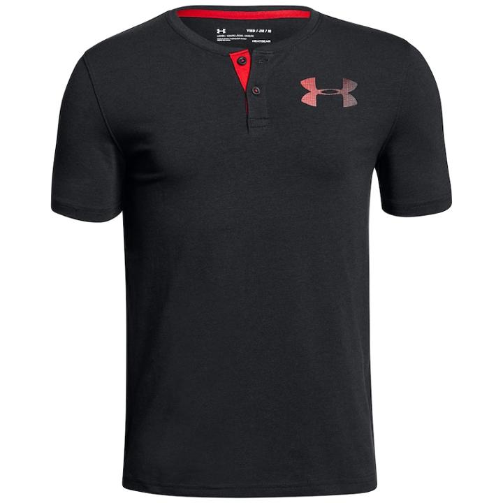 Boys 8-20 Under Armour Henley Tee, Size: Xl, Black