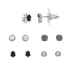 Lc Lauren Conrad Cluster, Teardrop & Round Nickel Free Stud Earring Set, Women's, Black