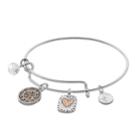 Love This Life Mother & Daughter Charm Bangle Bracelet, Women's, Silver